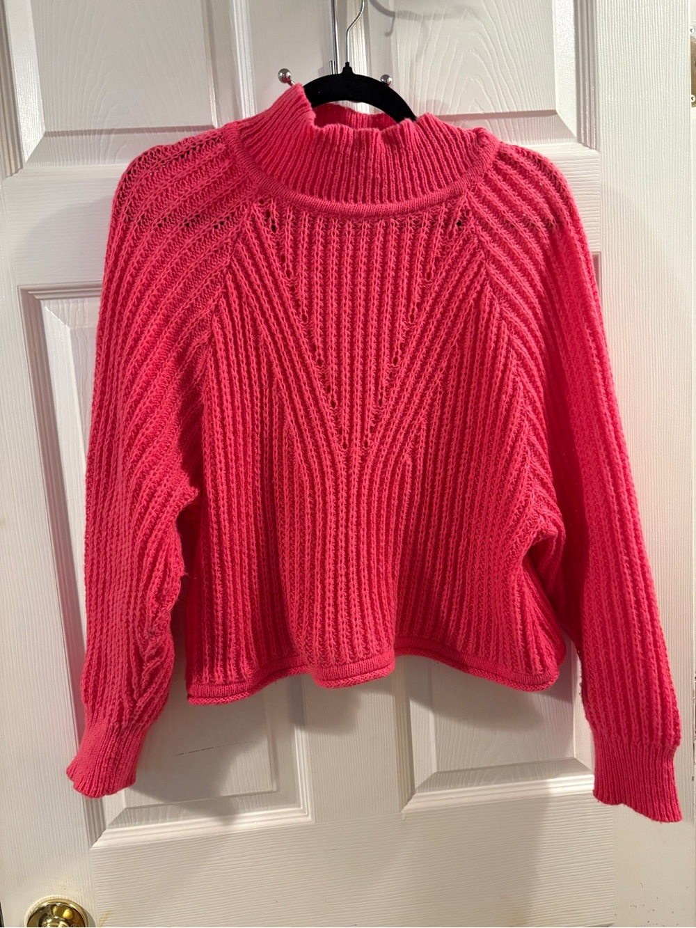 Altar'd State Vibrant Pink Ribbed Turtleneck Sweater